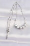 316L Steel Chain Silver Color Row Pearl and Stone Necklace - 2