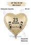 18 Inch Beige Heart Foil Balloon |   23 April Happy Day |   School Festival |   23 April Bayram