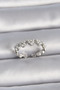 Brass silver color adjustable pearls heart model women ring