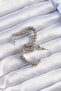 Brass Gold Silver Color Serrated Heart Earrings