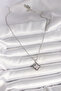 316L Steel Silver Color Chain Zircon Stone Clover Model Women's Necklace