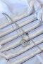 316L Steel Chain Silver Color Heart Necklace with Zircon Stone Ring - 3