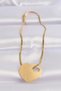 316L Steel Italian Chain Gold Color Flat Plate Heart Necklace - 2