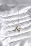 316L Steel Silver Color Bubble "M" Letter Model Women's Necklace - 2
