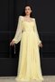Bale Detailed Long Lace Evening Dress - Yellow