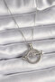 316L Steel Silver Color Chain Zircon Stone Ring Model Women's Necklace