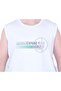 Large Size Printed Sleeveless T-Shirt Horizon 26128 White - 2