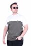 Men's Large Size Crew Neck T-Shirt with Pockets and Inserts 26144 Military Green