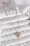 316L Steel Gold Color Chain Zircon Stone Heart Model Women's Necklace - 2