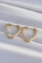 Brass Gold Color Zircon Stone Motif Earrings Bezoss - 3