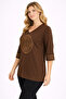 Women's Plus Size Brown, Stone Detailed Tunic 65N32428 - 6
