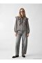 Xside Brown Tie-Neck Plaid Ruffle Blouse - 4