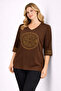 Women's Plus Size Brown, Stone Detailed Tunic 65N32428 - 4