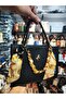 Medium Size Women's Handbag with Chain and Scarf Detail En 24 Boy 19 cm - 2