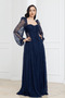 Bale Detailed Long Lace Evening Dress - Dark Blue - 6