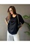 Kadın Siyah V Yaka Basic Tshirt - 2