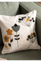 Yellow/Black and Light Gray Colored Floral Themed Cotton Comfort Throw Pillow Cover 36X36 - 3