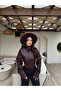 Women's Cropped Leather Jacket Stand Collar Biker Motorcycle Model Stylish Short Coat - 3