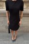 Black Sleeve Pleated Detail Half Sleeve Women's Mini Dress with Handle - 4