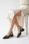 S150 Cross-Strap Open Back Slingback Model Women's Shoes with Gold Studs and Buckle Accessories - 2