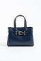Navy Blue Women's Crossbody and Shoulder Bag with Belt Detail