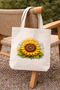 Sunflower Pattern Printed Raw Cloth Bag, Shoulder Bag, Shopping Cloth Bag, Sublimation Printed - 3