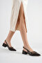 S150 Cross-Strap Open Back Slingback Model Women's Shoes with Gold Studs and Buckle Accessories - 3
