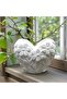 Flower Embossed Heart Vase, Minimalist Flower Pot Silicone Mold K-1557, Polyester Stone Powder Plaster Mold - 4