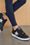 Women's Comfortable Sneaker Black-White Sports Shoes - 3
