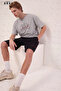 Men's Believe Yourself Printed Oversize Gray T-Shirt & Black Shorts Set – Premium Basic - 2