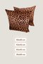 Leopard Patterned Velvet Cushion Cover Set – Set of 2 - Decorative Pillow Covers with Hidden Zipper - 4