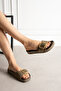 Khaki Women's Single Buckle Stylish Comfortable Slippers