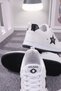 Women's Star Pattern Sneaker White-Black Sports Shoes - 4