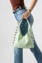 Daily Stylish Design Metal Ring Detail Soft Leather Look Women's Hand and Shoulder Bag Mint Green