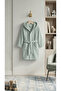 Hooded Children's Bathrobe 100% Cotton Soft Textured Belted Unisex Bath & Beach Robe with Pockets - 2