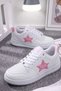 Women's Star Pattern Sneaker White-Powder Sports Shoes