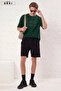 Men's Believe Yourself Printed Oversize Forest Green T-Shirt & Black Shorts Set – Premium Basic - 5