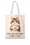 Cat Themed Printed Raw Cloth Bag, Shoulder Bag, Shopping Cloth Bag, Sublimation Printed Cloth Bag - 2