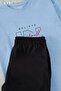 Men's Believe Yourself Printed Oversize Light Blue T-Shirt & Black Shorts Set – Premium Basic - 5