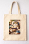 Cat Themed Printed Raw Cloth Bag, Shoulder Bag, Shopping Cloth Bag, Sublimation Printed Cloth Bag - 2
