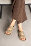 Beige Women's Double Buckle Stylish Comfortable Slippers - 3