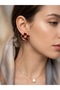 2-Piece Burgundy Enameled Flower Earrings Women's Earrings Allergy-Free Stylish Daily Jewelry Steel Jewelry - 4