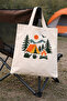 Camping Themed Raw Cloth Bag, Shoulder Bag, Shopping Cloth Bag, Sublimation Printed Cloth Bag