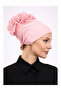Ruffled Seamless Combed Cotton Bonnet Pink - Women's Hijab Tie-On Bun Inner Bonnet