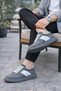 Jy011 Line Men's Casual Lace-Up Suede Sports Sneaker Shoes Sgt - Gray/White - 2