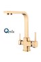 Aritmali Brass Body Square Model Luxury Kitchen Sink Faucet - Shiny Gold - 5