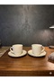 Porcelain Coffee Cup Set 4 Pieces for 2 People Stylish Cup Set Turkish Coffee Cup - 3
