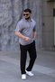 Men's Polo Collar (t-shirt + trousers) comfortable fit zip detail top and bottom set - 5