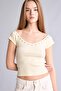 Fitted V-Neck Ribbed Camisole Short Sleeve T-Shirt H1170Ax26Sp