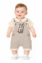 Baby Set Salopet Unisex Vertical Striped Rabbit Jumpsuit - 3
